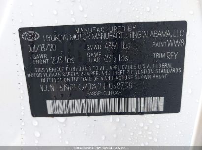 Lot #3035093057 2020 HYUNDAI SONATA SE