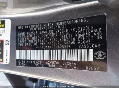 Lot #3037540011 2024 TOYOTA CAMRY HYBRID XLE