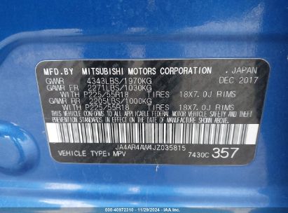 Lot #3035093256 2018 MITSUBISHI OUTLANDER SPORT 2.4 SEL