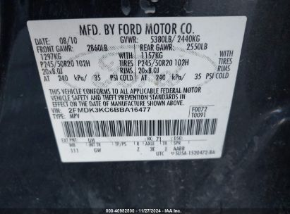 Lot #3035093425 2011 FORD EDGE LIMITED