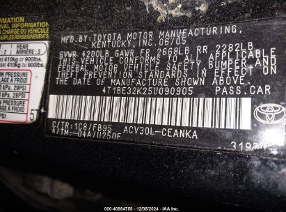 Lot #3034051807 2005 TOYOTA CAMRY STD