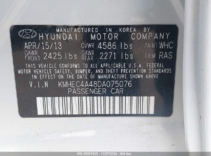 Lot #3037524741 2013 HYUNDAI SONATA HYBRID LIMITED