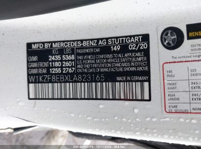 Lot #3042566767 2020 MERCEDES-BENZ E 350 4MATIC