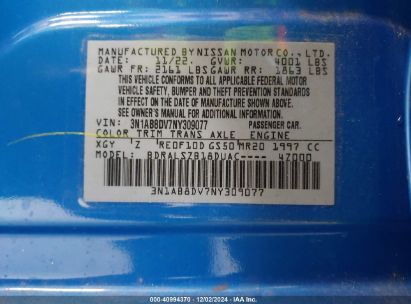 Lot #3035092802 2022 NISSAN SENTRA SR XTRONIC CVT