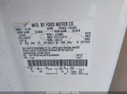 Lot #3035088938 2007 FORD F-150 FX4/LARIAT/XLT