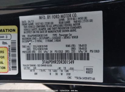 Lot #3052073037 2013 FORD FUSION SE