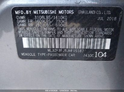 Lot #3056071797 2018 MITSUBISHI MIRAGE G4 ES