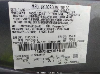 Lot #3034051604 2010 FORD FOCUS SE