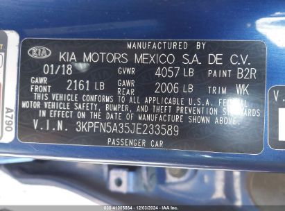 Lot #3028042318 2018 KIA FORTE SX