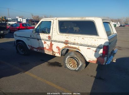 Lot #3035088907 1982 FORD BRONCO U100