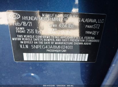 Lot #3052073353 2021 HYUNDAI SONATA SE