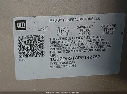 Lot #3034050595 2023 CHEVROLET MALIBU FWD 1LT