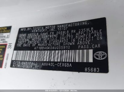 Lot #3037524424 2008 TOYOTA CAMRY HYBRID