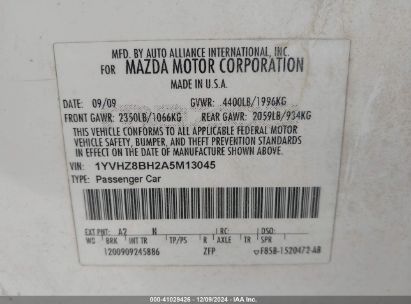 Lot #3052079754 2010 MAZDA MAZDA6 I SPORT