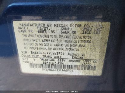 Lot #3034050580 2007 NISSAN SENTRA 2.0S