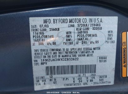 Lot #3053068293 2003 FORD EXPLORER NBX/XLT