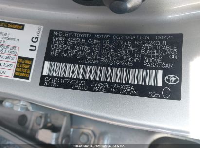 Lot #3034050503 2021 TOYOTA PRIUS PRIME XLE