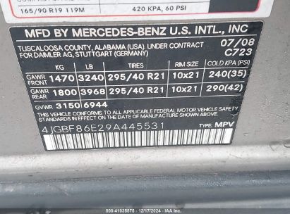 Lot #3051081916 2009 MERCEDES-BENZ GL 550 4MATIC