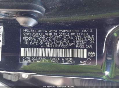 Lot #3053068251 2013 TOYOTA PRIUS TWO