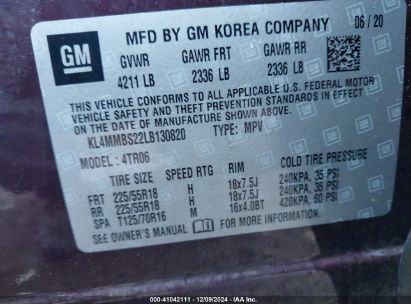 Lot #3050077667 2020 BUICK ENCORE GX FWD PREFERRED