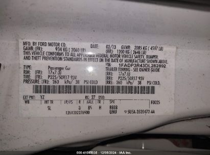 Lot #3034050306 2013 FORD FOCUS ELECTRIC