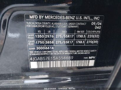 Lot #3051073709 2005 MERCEDES-BENZ ML 350 4MATIC