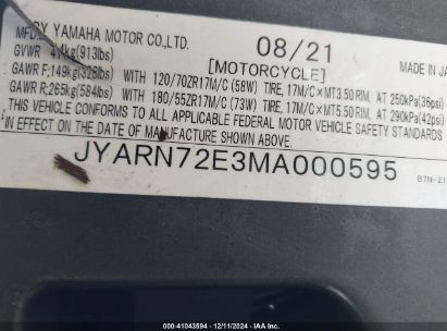 Lot #3035090486 2021 YAMAHA MT09 D