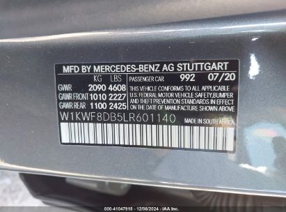 Lot #3048458640 2020 MERCEDES-BENZ C 300