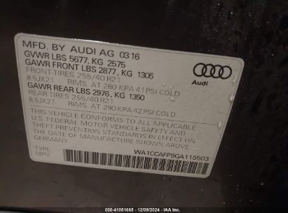 Lot #3037536798 2016 AUDI SQ5 3.0T PREMIUM PLUS