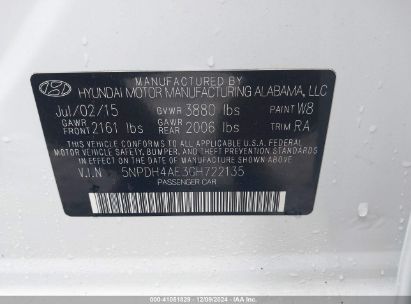 Lot #3034050125 2016 HYUNDAI ELANTRA SE