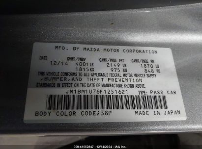 Lot #3037523821 2015 MAZDA MAZDA3 I SPORT