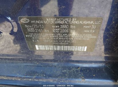 Lot #3034050257 2014 HYUNDAI ELANTRA SE