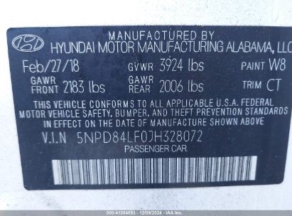 Lot #3035092154 2018 HYUNDAI ELANTRA SEL