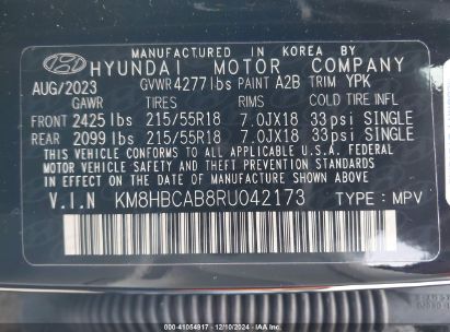 Lot #3035095705 2024 HYUNDAI KONA SEL