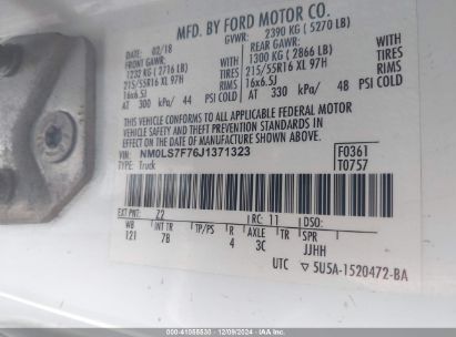 Lot #3054262500 2018 FORD TRANSIT CONNECT XLT