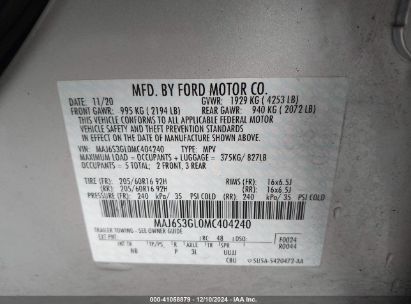 Lot #3035091919 2021 FORD ECOSPORT SE