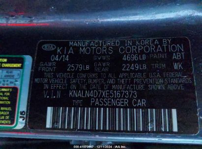 Lot #3056066532 2014 KIA CADENZA PREMIUM