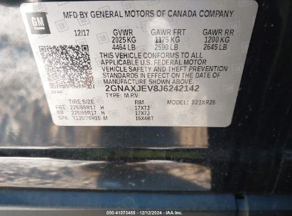 Lot #3034049659 2018 CHEVROLET EQUINOX LT