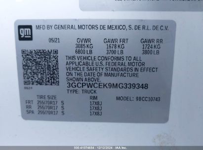 Lot #3050073289 2021 CHEVROLET SILVERADO 1500