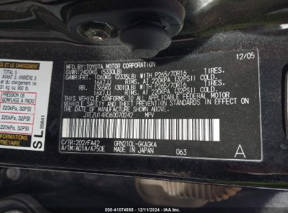 Lot #3032780934 2006 TOYOTA 4RUNNER SR5 V6