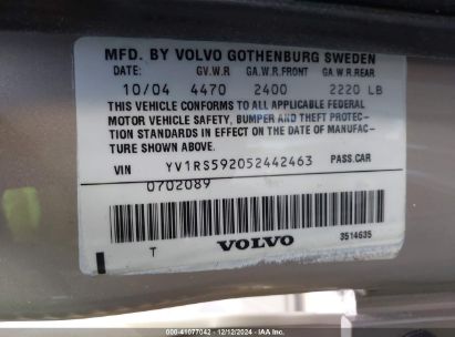 Lot #3035095739 2005 VOLVO S60 2.5T