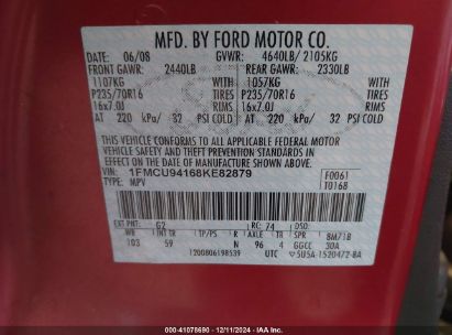 Lot #3035092133 2008 FORD ESCAPE LIMITED