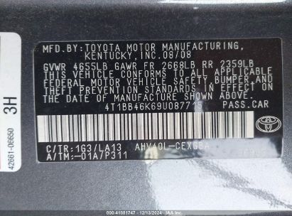 Lot #3052071789 2009 TOYOTA CAMRY HYBRID