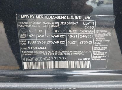 Lot #3046372583 2011 MERCEDES-BENZ GL 550 4MATIC