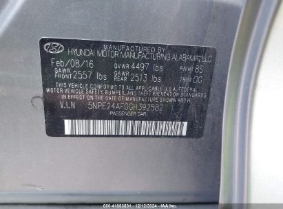 Lot #3034049352 2016 HYUNDAI SONATA