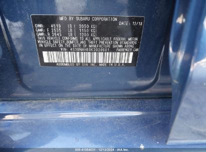 Lot #3052071660 2019 SUBARU LEGACY 2.5I PREMIUM