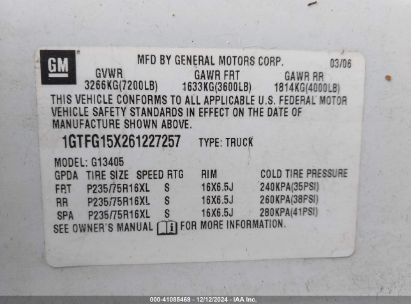 Lot #3053068035 2006 GMC SAVANA WORK VAN