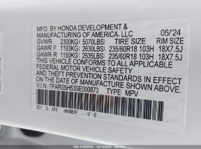 Lot #3042561804 2025 HONDA CR-V HYBRID SPORT