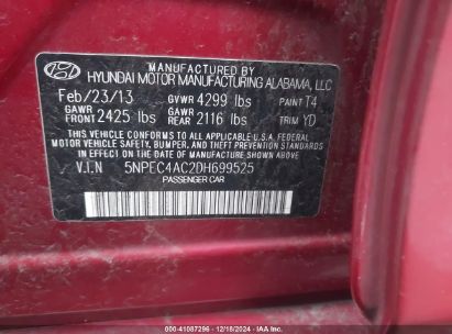 Lot #3034049651 2013 HYUNDAI SONATA LIMITED