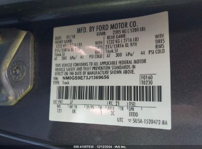 Lot #3056066793 2018 FORD TRANSIT CONNECT XL